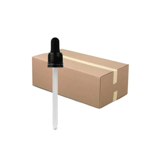 100Ml Black Glass Dropper (Tamper Evident) - Ribbed 18Mm Ddr-100-18Bt1 (Full Carton Of 1500)