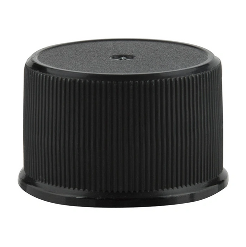 CLEARANCE: Black Screw Cap - Ribbed - 24mm (24/410) - Wedge Seal - PACK OF 914