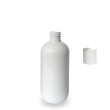 White Plastic Bottle rPET - 'Squat Boston' - 250ml - 24mm (24/410)