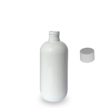 White Plastic Bottle rPET - 'Squat Boston' - 250ml - 24mm (24/410)