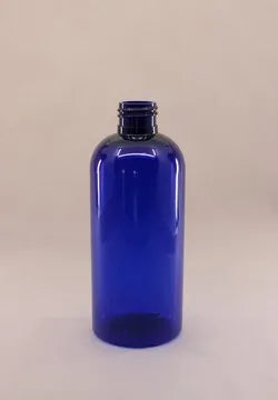 Blue Plastic Bottle PET - 'Boston' - 250ml - 24mm (24/410) (Full Carton of 200)