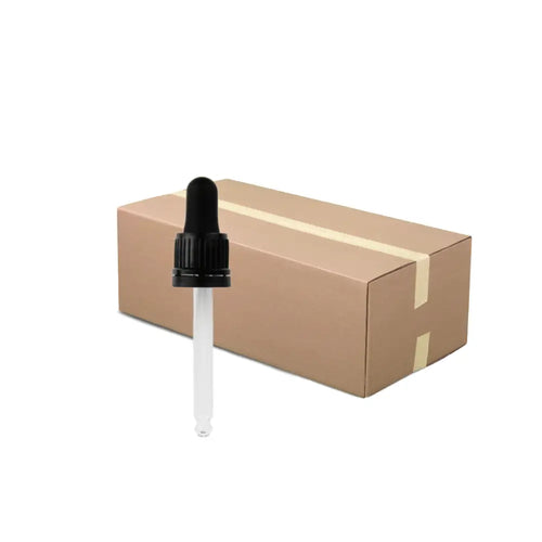 30Ml Black Glass Dropper (Tamper Evident) - Ribbed 18Mm Ddr-30-18Bt1 (Full Carton Of 2000)