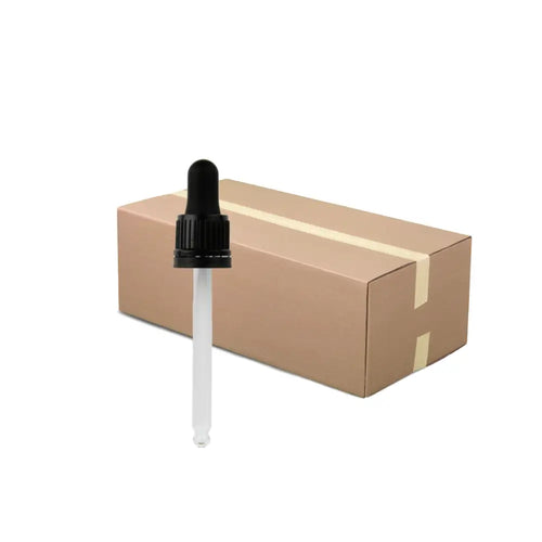 50Ml Black Glass Dropper (Tamper Evident) - Ribbed 18Mm Ddr-50-18Bt1 (Full Carton Of 1500)