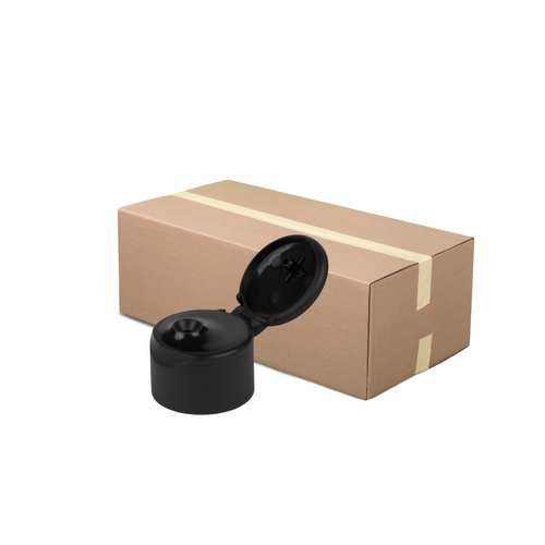 Black Flip Top Cap - Smooth - 24mm (24/410)  - FTS-24B1 (Full Carton of 2400)