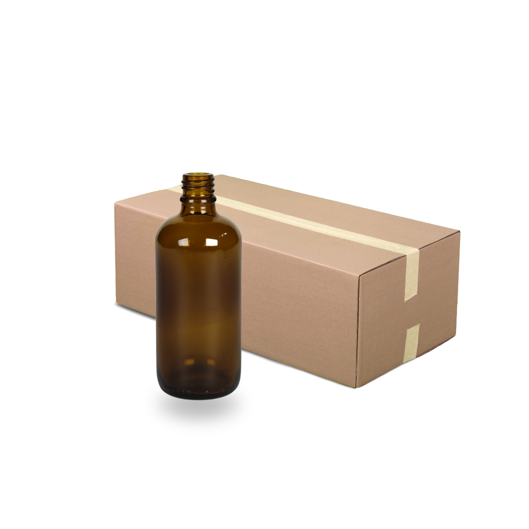 Amber Glass Bottle - 100ml - 18mm (Full Slab of 140)