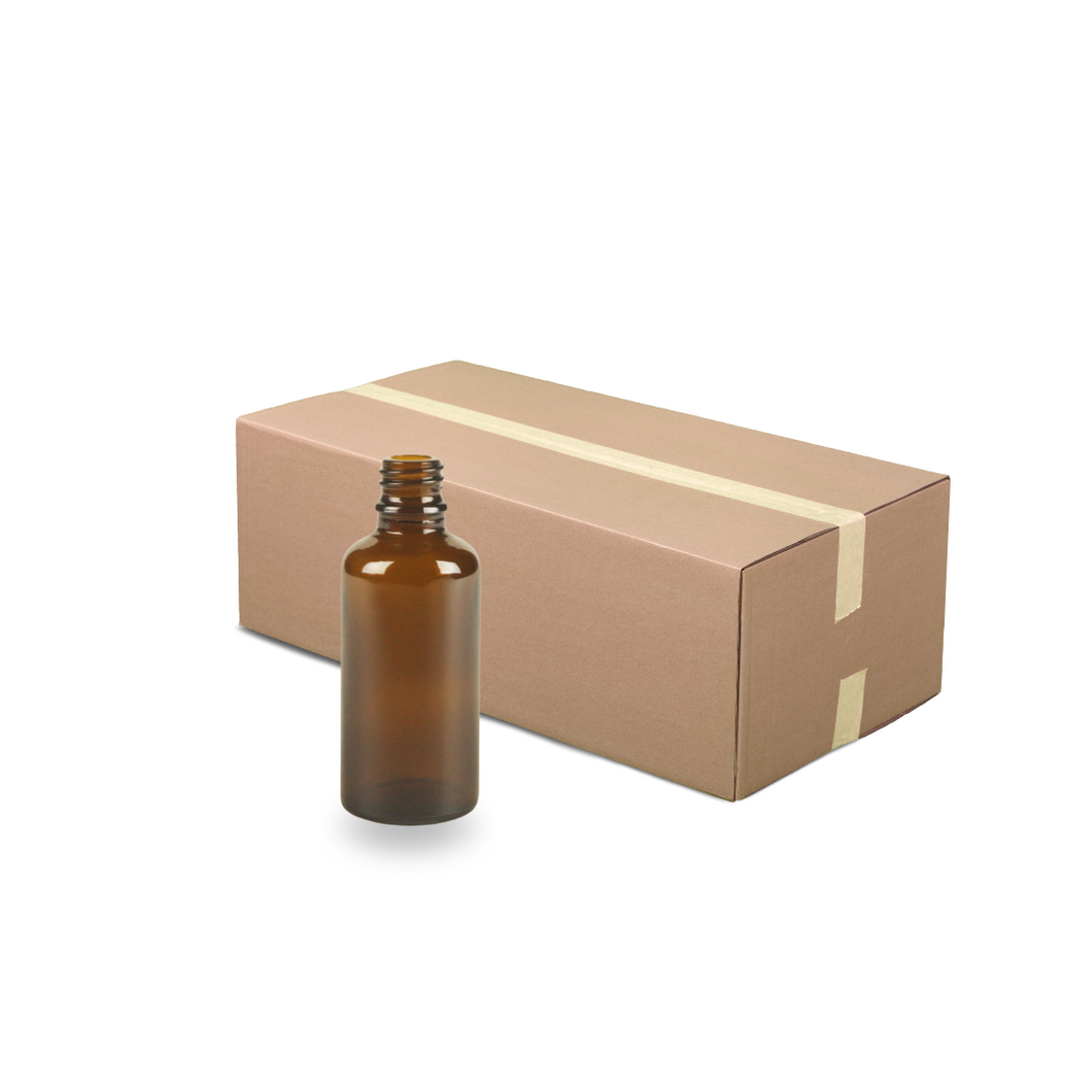 Amber Glass Bottle - 50ml - 18mm (Full Slab of 117)