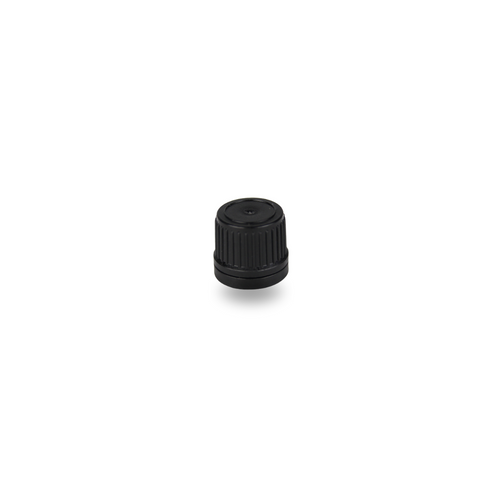 Black Screw Cap / Tamper Evident - Wadded - 18mm - SCR-18BT1