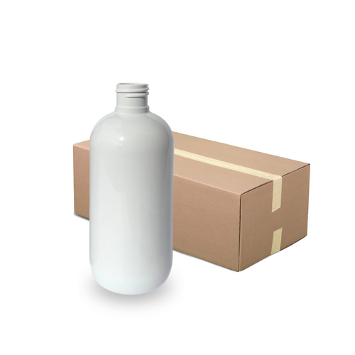 White Plastic Bottle rPET - 'Squat Boston' - 250ml - 24mm (24/410) (Full Carton of 312)