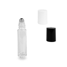 Clear Glass Roller Bottle - 10ml - Stainless Steel Roller - Durable Quality