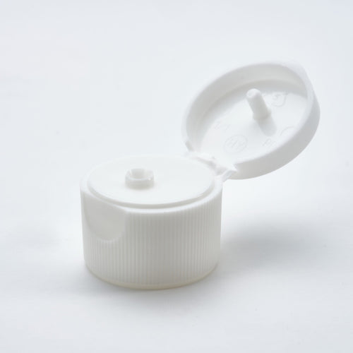 White Flip Top Cap - Ribbed - 24mm (24/410)  - (Pack of 79)