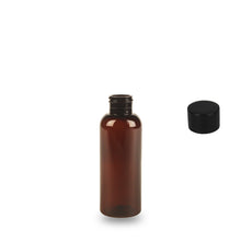 Amber Recycled Plastic Bottle rPET - 'Tall Boston' - 100ml - 24mm (24/410)