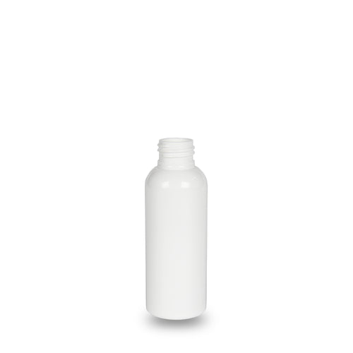 White Plastic Bottle rPET - 'Tall Boston' - 100ml - 24mm (24/410)