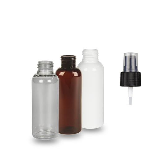 Recycled Plastic Bottle rPET - 'Tall Boston' - 100ml - (Serum Pump) - 24mm (24/410)