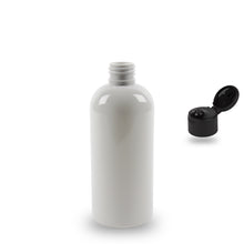 White Plastic Bottle rPET - 'Squat Boston' - 250ml - 24mm (24/410)