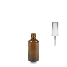 Amber Glass Bottle - (Serum / Gel Pump) - 50ml - 18mm
