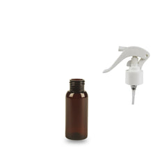 Amber Plastic Bottle rPET - 'Tall Boston' - 50ml - 24mm (24/410)